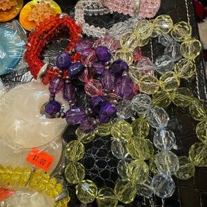 Bundle of beaded Bracelets hair clips Mystery box